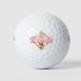 Pelotas De Golf Bruselas Capital Europa Bélgica Retro León Vintage