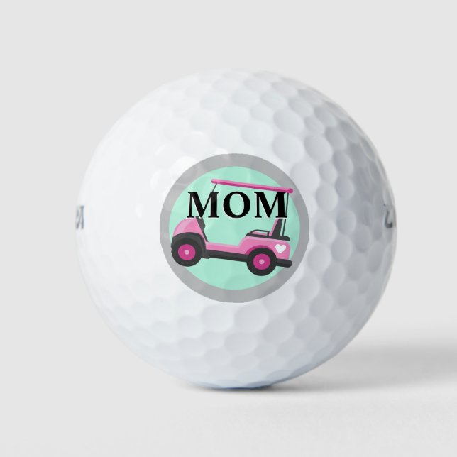 Pelotas De Golf Bubblegum Pink Golf Cart Mom's (Anverso)