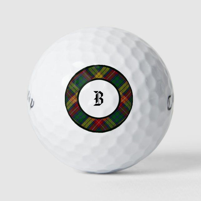Pelotas De Golf Buchanan Tartan Clan Plaid Golf Balls (Anverso)