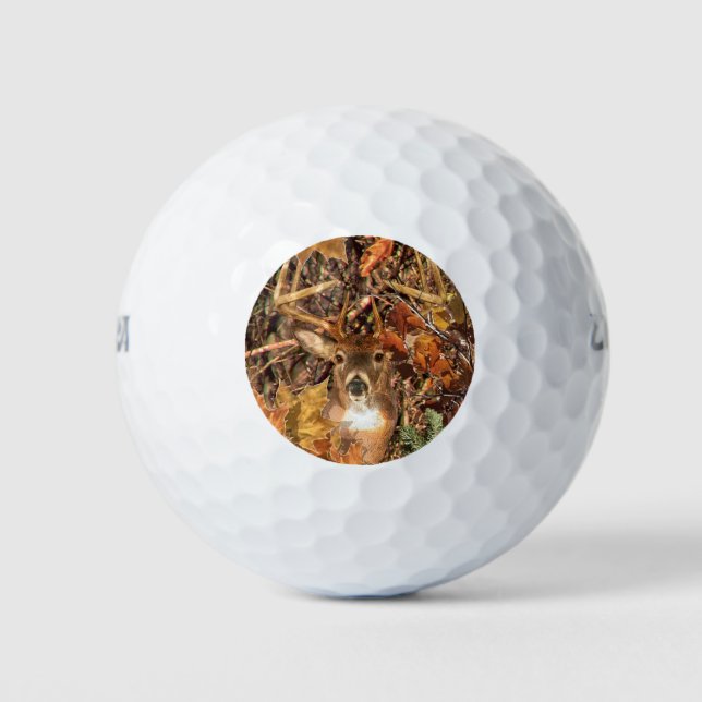 Pelotas De Golf Buck en otoño Camo venado blanco (Anverso)