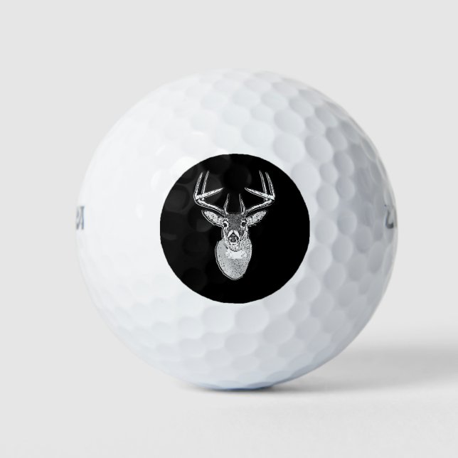 Pelotas De Golf Buck on Black White Tail Deer (Anverso)