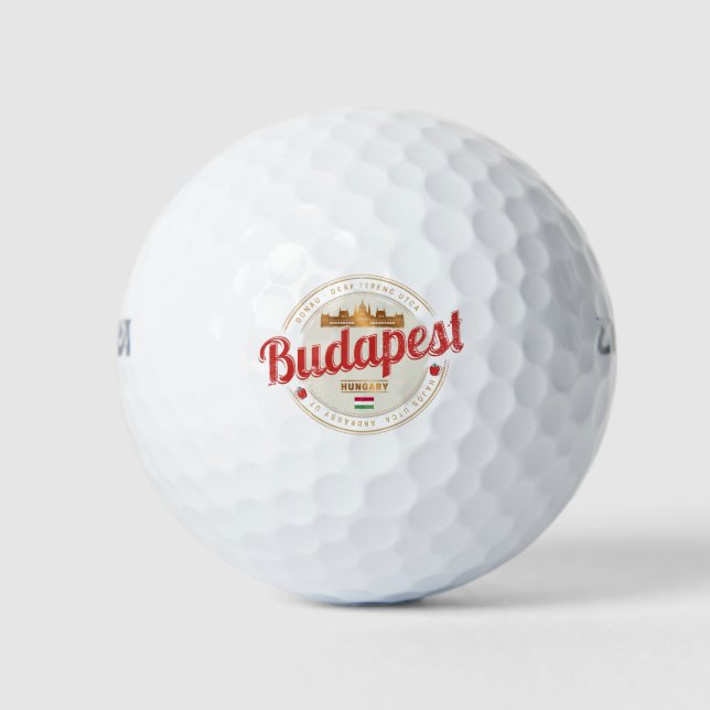 Pelotas De Golf Budapest Design Hungría Parlamento Vintage (Anverso)