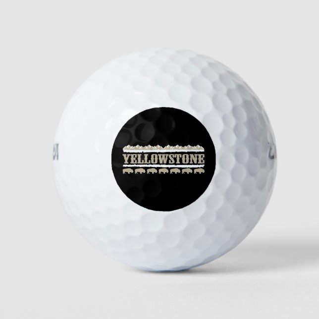 Pelotas De Golf Búfalo de Montana Yellowstone (Anverso)