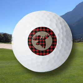 Pelotas De Golf Buffalo Plaid Moose Head