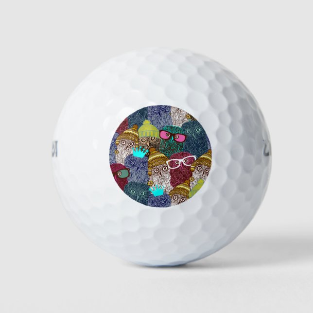 Pelotas De Golf Búho en la corona (Anverso)