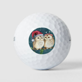 Pelotas De Golf Búho Navidades Parejas de Búho Santa Hat Decoració