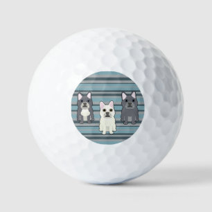 Pelotas De Golf Bulldog Francés Adorable de Rayas Azules