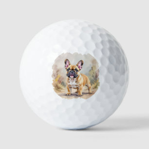 Pelotas De Golf Bulldog Francés Canela Marrón Claro Hermoso Perro 