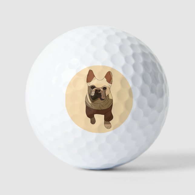 Pelotas De Golf Bulldog Francés, Melocotón Suave (Anverso)