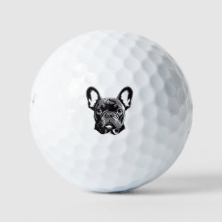 Pelotas De Golf Bulldog francés personalizado negro y blanco