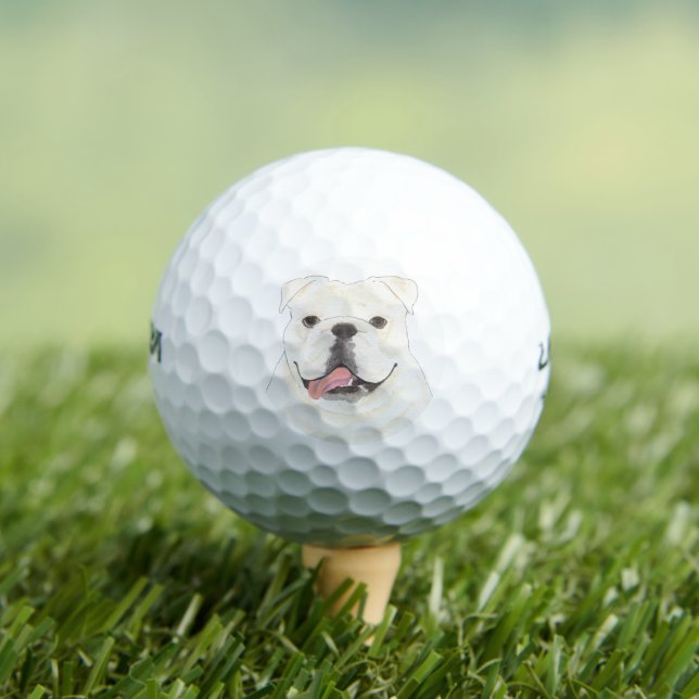 Pelotas De Golf Bulldog inglés blanco (Camiseta in situ)