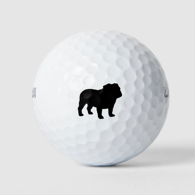 Pelotas De Golf Bulldog inglés Perro Raza Silhouette (Anverso)
