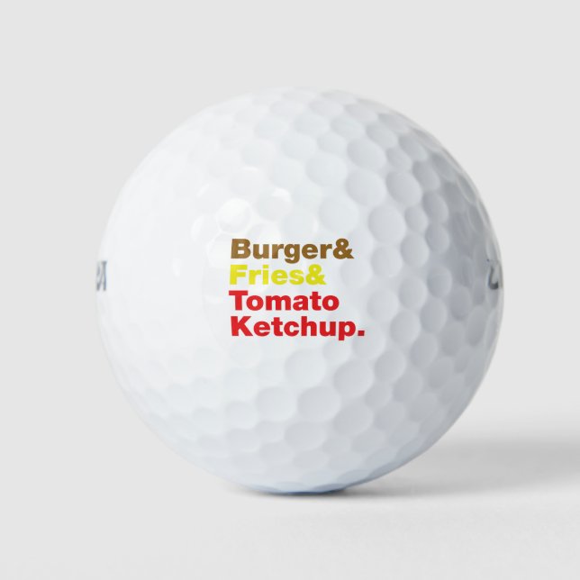 Pelotas De Golf Burger & Fries & Tomate Ketchup. (Anverso)