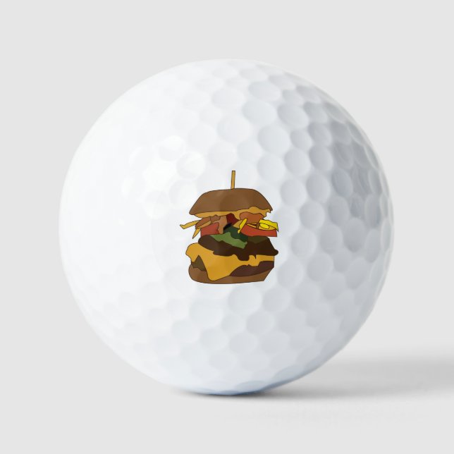 Pelotas De Golf Burger Hamburger Burger Burger Love Ilustracion (Anverso)