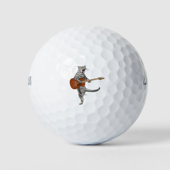 Pelotas De Golf Busker, el gato guitarista (Anverso)