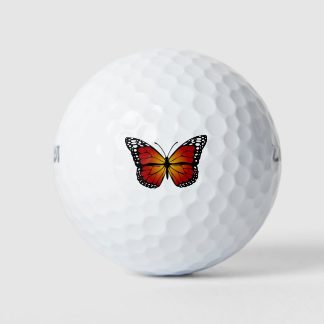 Pelotas De Golf Butterfly Monarch Abstract Artistic Line Art (Anverso)
