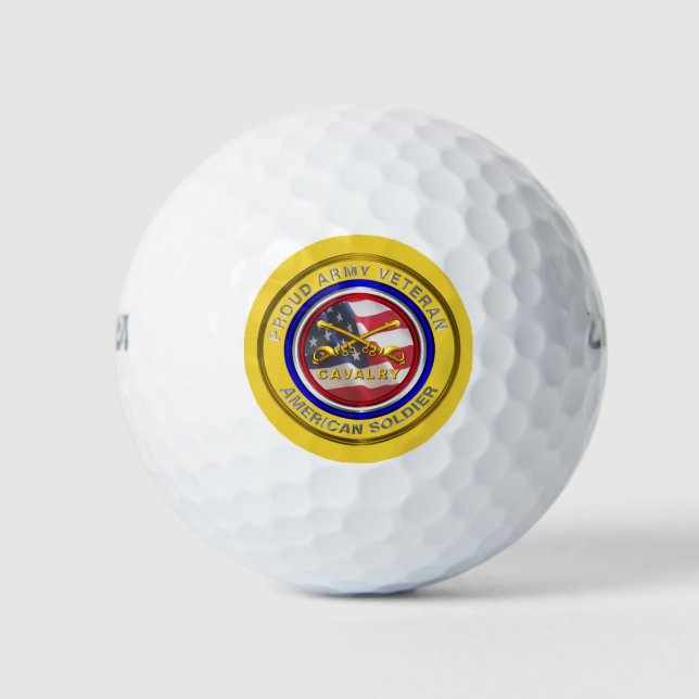 Pelotas De Golf Caballería de Veterano del Ejército Orgulloso (Anverso)