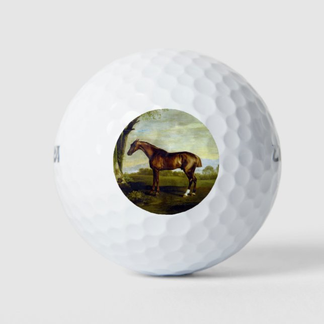 Pelotas De Golf Caballo de castaño en un paisaje (George Stubbs) (Anverso)