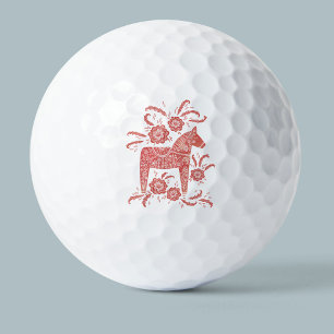 Pelotas De Golf Caballo de dala sueco rojo y blanco