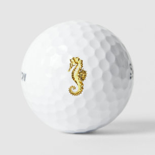 Pelotas De Golf Caballo marino polígono de oro