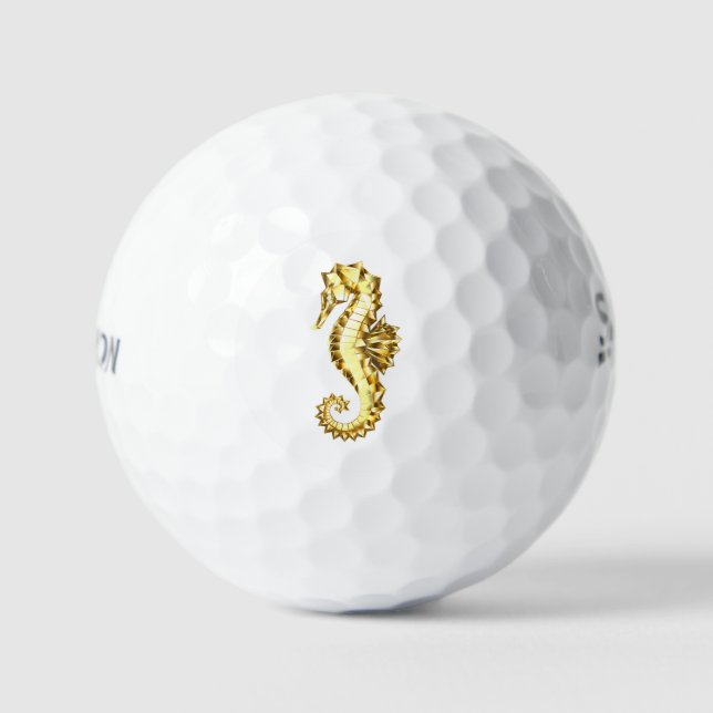 Pelotas De Golf Caballo marino polígono de oro (Anverso)