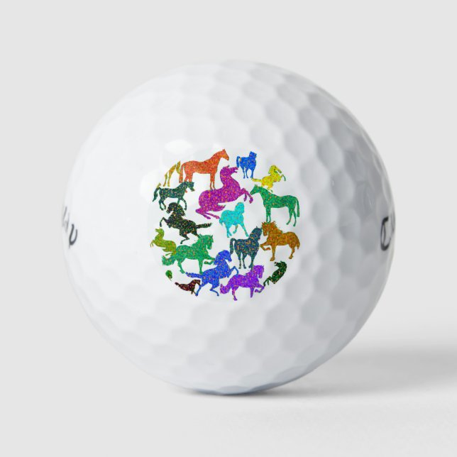 Pelotas De Golf Caballos arcoiris (Anverso)
