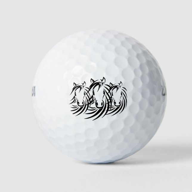 Pelotas De Golf Caballos negros (Anverso)