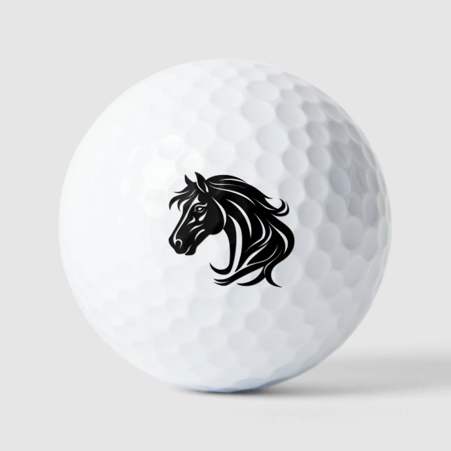 Pelotas De Golf Cabeza de caballo negro magnífico (Anverso)