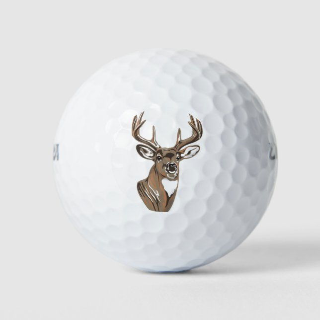 Pelotas De Golf Cabeza de Deer de Whitetail Buck (Anverso)