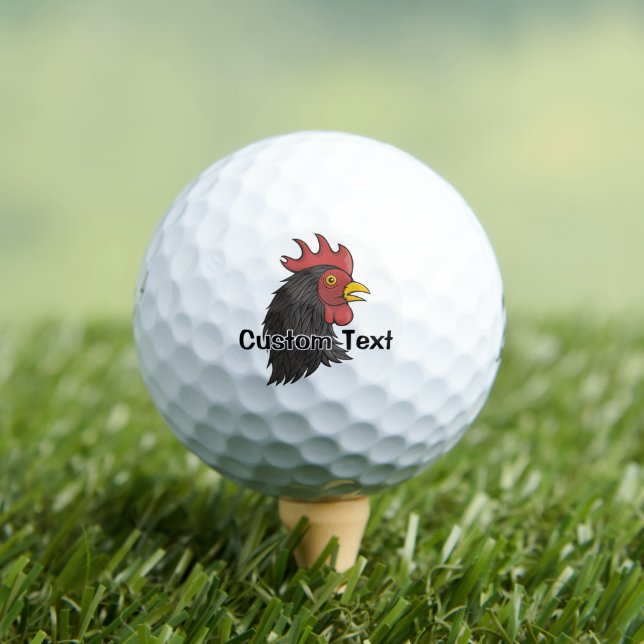 Pelotas de Golf Cabeza de Gallo Negro (Camiseta in situ)