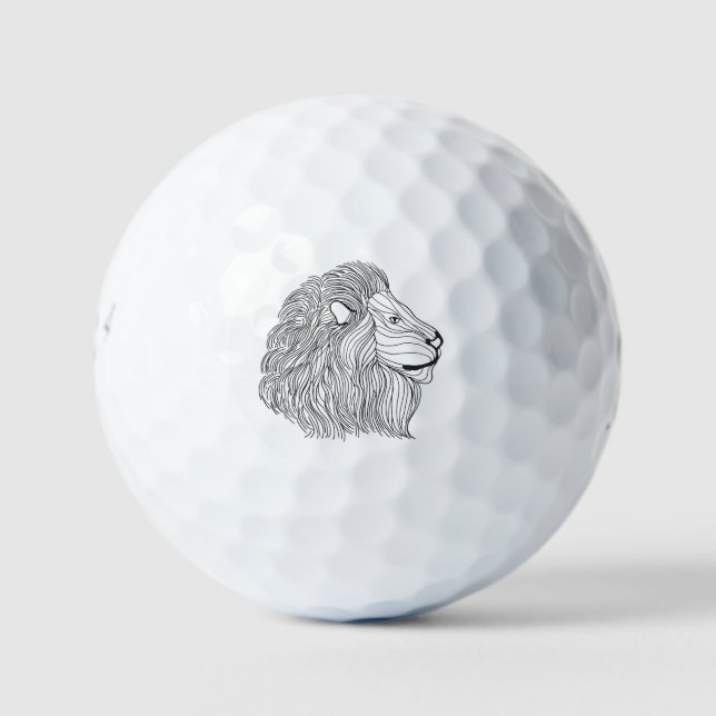 Pelotas De Golf Cabeza de león inspirada 5 (Anverso)