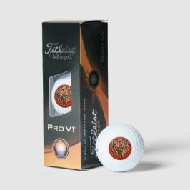Pelotas De Golf Cabeza de lobo sobre rojo 