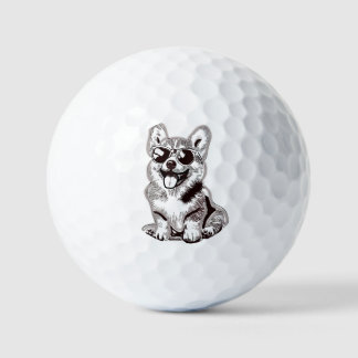 Pelotas De Golf Cachorro Corgi Personalizado con Gafas de Sol | Ar
