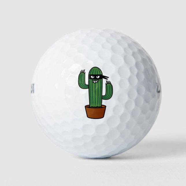 Pelotas De Golf Cactus bandido ninja bandido enmascarado (Anverso)