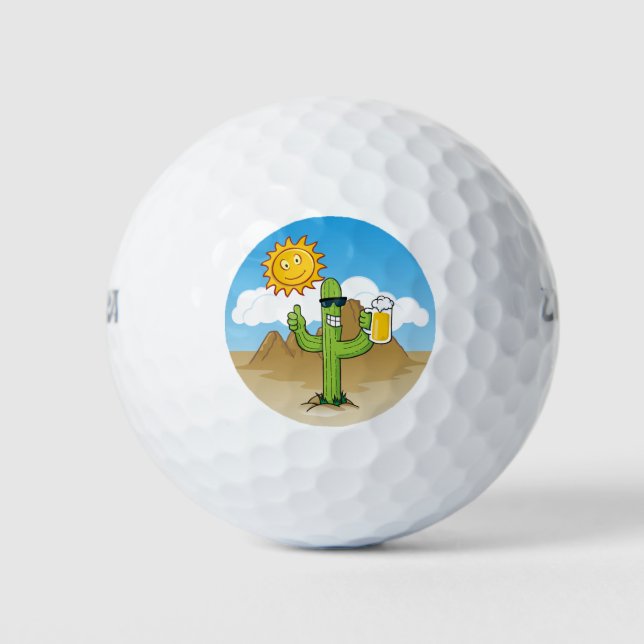 Pelotas De Golf Cactus con cerveza (Anverso)