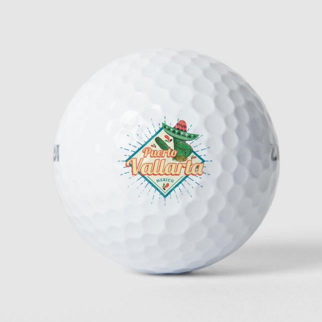 Pelotas De Golf Cactus de baile de Puerto Vallarta Jalisco México (Anverso)