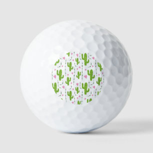Pelotas De Golf Cactus lindo con corazones en verde