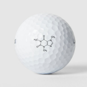Pelotas De Golf Cafeína Molécula Química Átomos de café