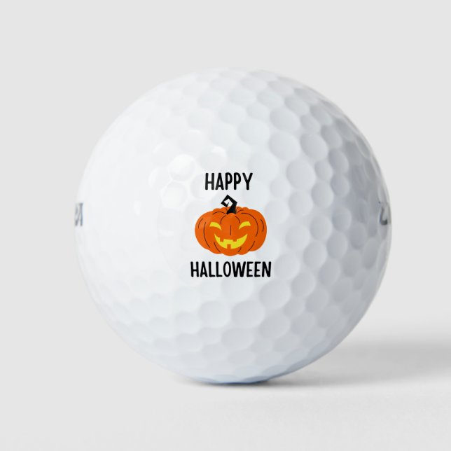 Pelotas De Golf Calabaza de Halloween (Anverso)