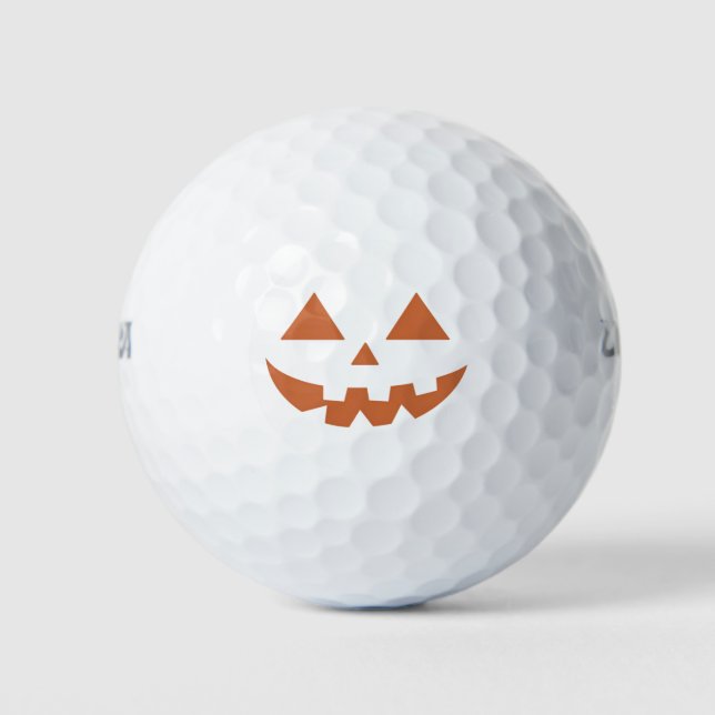 Pelotas De Golf Calabaza de Halloween con la cara de Jack O' Lante (Anverso)