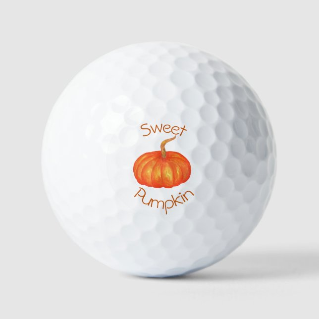 Pelotas De Golf Calabaza de naranja dulce acuarela (Anverso)