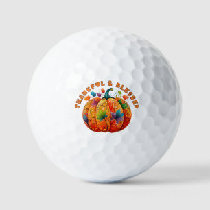 Pelotas De Golf Calabaza de otoño bendita y agradecida