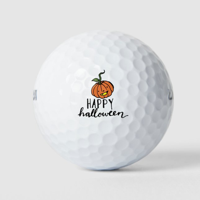 Pelotas De Golf Calabaza feliz Halloween para los golfistas (Anverso)