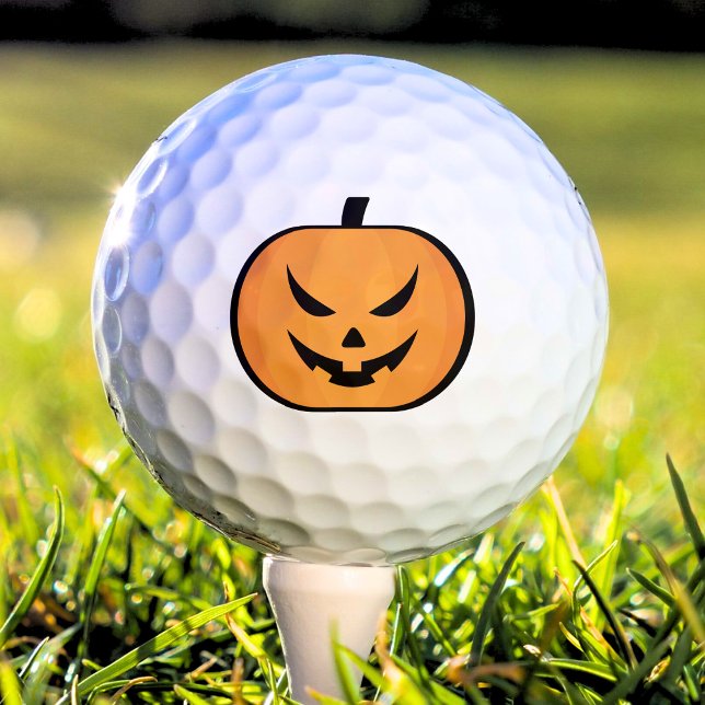 Pelotas De Golf Calabaza Halloween de Jack O Lantern (Halloween jack o lantern pumpkin golf ball)