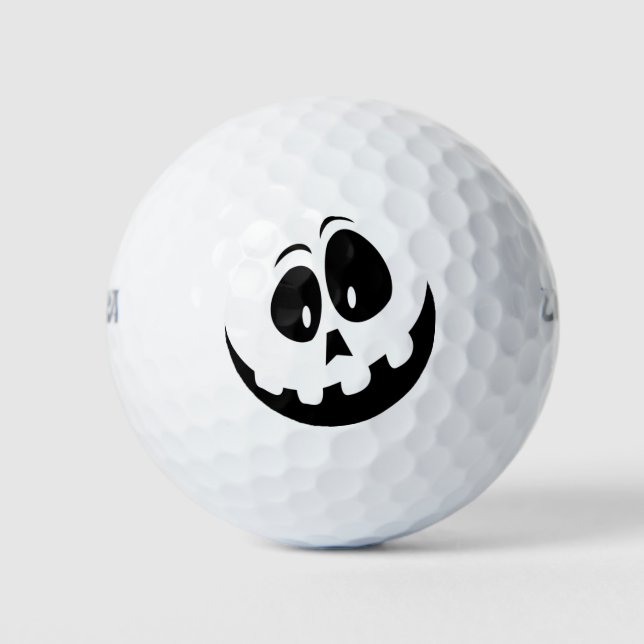 Pelotas De Golf Calabaza tallada en silueta de Halloween (Anverso)