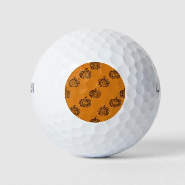 Pelotas De Golf Calabazas de doodles de zentangles de Halloween ot (Anverso)