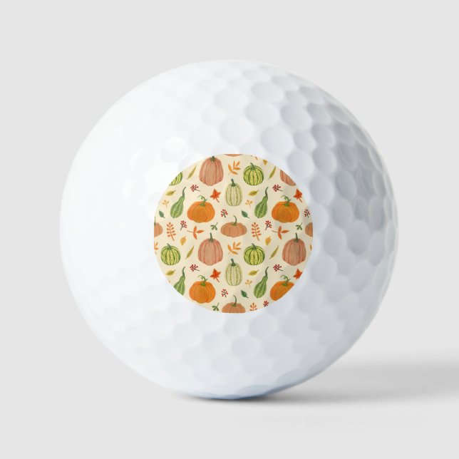 Pelotas De Golf Calabazas verdes y naranjas, patrón sin fisuras. (Anverso)