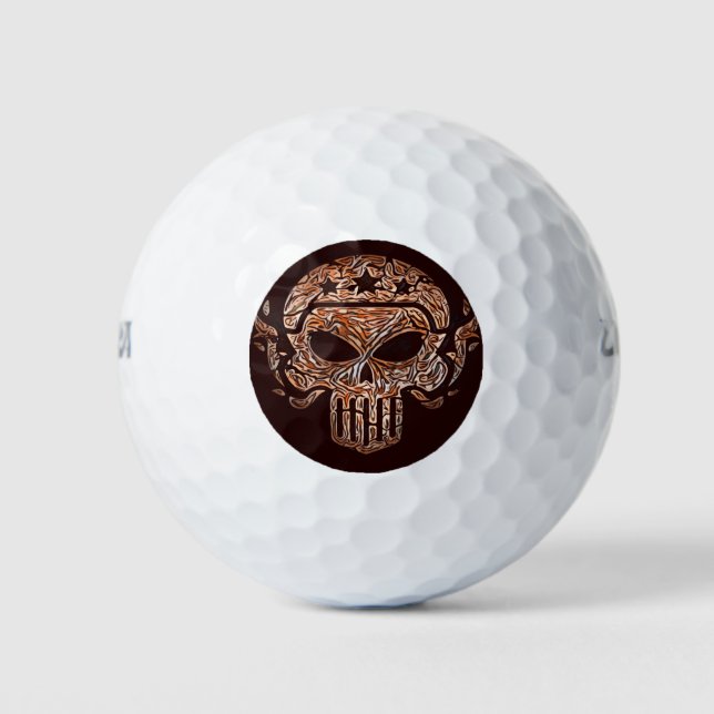 Pelotas De Golf Calavera (Anverso)
