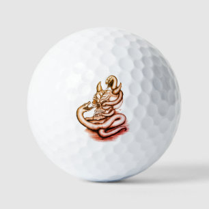 Pelotas De Golf Calavera - Cabeza malvada con serpiente