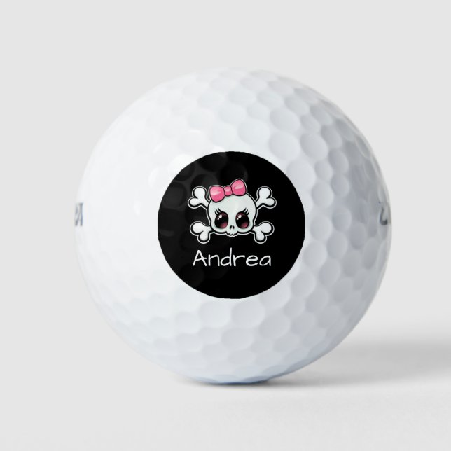Pelotas De Golf Calavera con huesos cruzados (Anverso)
